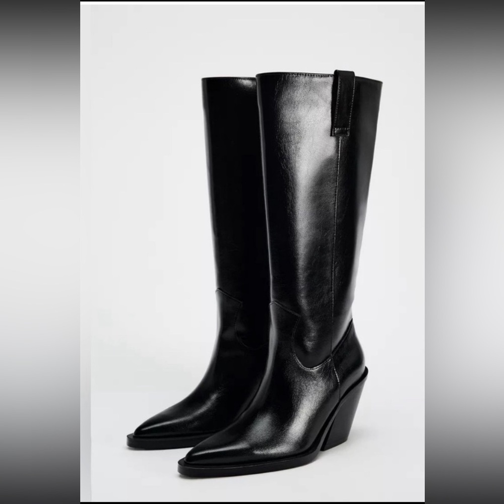 Zara heeled cowboy boots - NWT